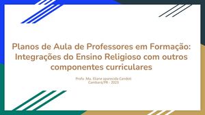 Planos de aula de professores em formação: Integrações do Ensino Religioso com outros componentes curriculares