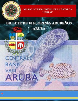 Billete De 10 Florines Arubeños De Aruba. Museo Internacional De La Moneda