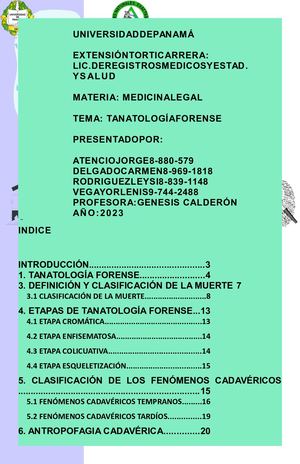 (Medicina Legal Tanatología Forense )