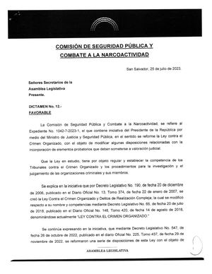 Reformas a la Ley Contra el Crimen Organizado