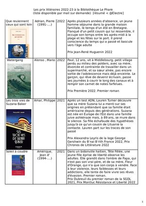 Prix Littéraire 2022