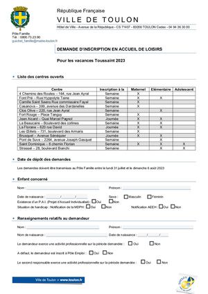 Dudi Inscription Toussaint 2023
