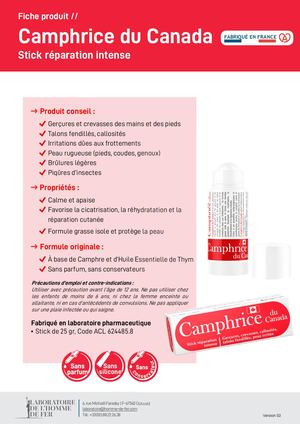 Fiche Produit Camphrice Du Canada