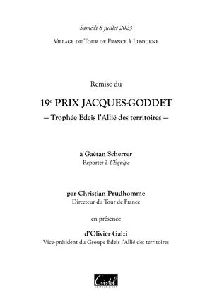 Article lauréat 19e Jacques Goddet