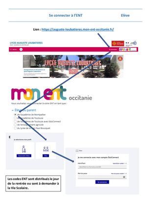 Connexion Ent Eleve