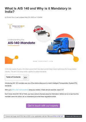 What is AIS 140? Why is it Mandatory?