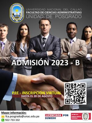 ADMISIÓN 2023 B - UPG FCA UNAC