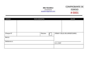 Comprobante Egreso Word