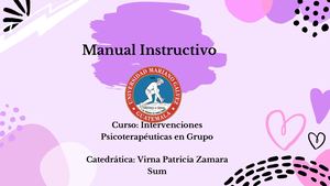 Gisela Chacón, Semana 3, Manual Instructivo, Construir Los Cimientos De Un Grupo De Psicoterapia