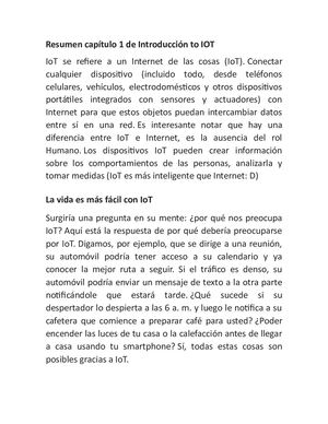 Resumen Capítulo 1 De Introducción To Iot