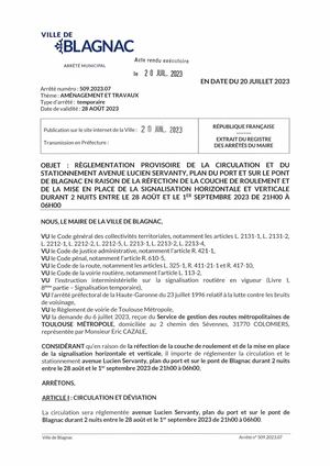 Servanty Plan Du Port Pont Blagnac Voirie 2808au010923