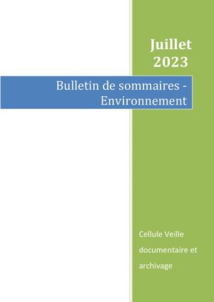 07 2023 Bulletin Sommaires Environnement