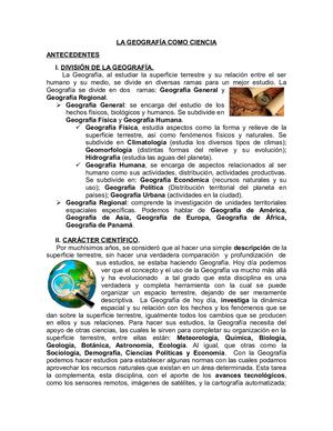 Tema 1 La Geografía Como Ciencia