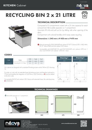 NEOVA 2023 Recycling BIN 2x21L