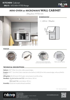 NEOVA 2023 DELI'S MINI OVEN MICROWAVE WALL CABINET