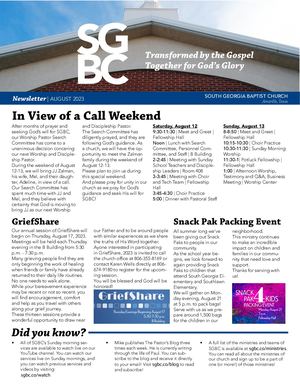 SGBC Newsletter | August 2023