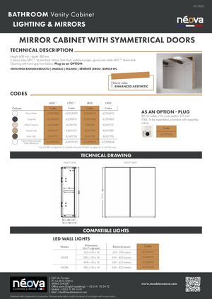 NEOVA 2023 MIRROR CABINET With Symmetrical Doors