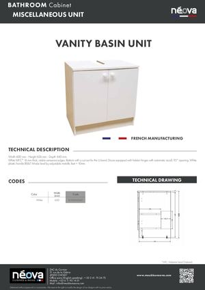 NEOVA 2023 Vanity Basin Cabinet