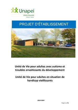 Projet d'établissement UVAA UPHV
