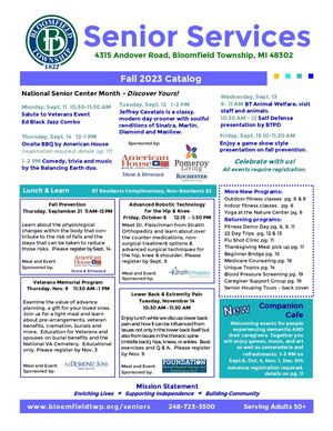 2023 Fall Senior Services Catalog