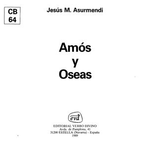 Amós Y Oseas Jesús M Asurmendi