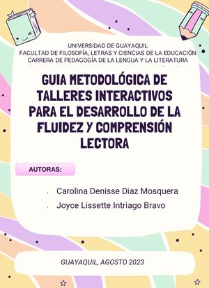 Guia Metodológica de talleres interactivos para desarrollar la fluidez y comprensión lectora