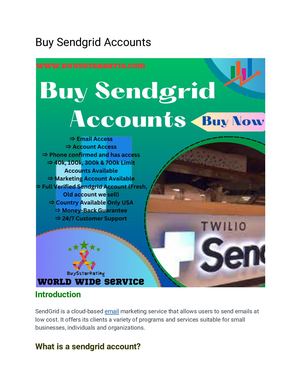 Buy Sendgrid Accounts