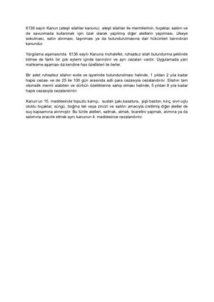 Ateşli Silahlar Kanununa Muhalefet