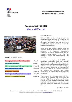Rapport d'activité 2022 de la DDT de l'Ardèche