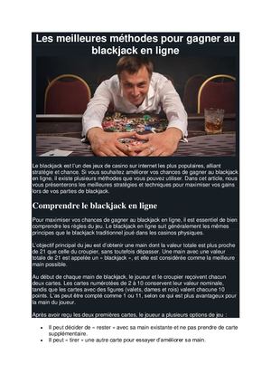 Les meilleures méthodes pour gagner au blackjack en ligne