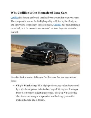 Why Cadillac Is The Pinnacle Of Luxe Cars