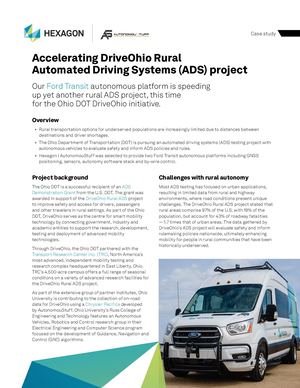 Accelerating DriveOhio Rural Automated Driving Systems (ADS) project