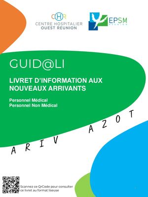 GUIDALI - Livret d'information aux nouveaux arrivants PM PNM CHOR EPSMR