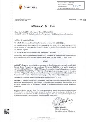 Fichier Parution Des Décisions 23 253 à 23 273 Du 03 08 2023