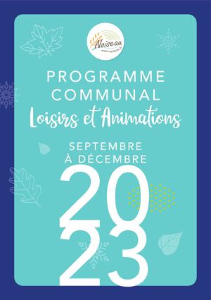 Programme Loisirs et Animations Septembre à Décembre 2023
