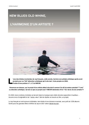 New blues old Whine, L'harmonie d'un artiste ? - Article Musical - Artiste B.B Jacques