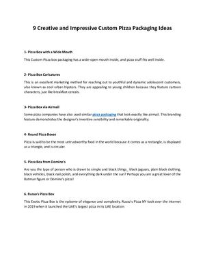 9 Creative And Impressive Custom Pizza Packaging Ideas