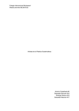 Artistas De La Plástica Guatemalteca 2023