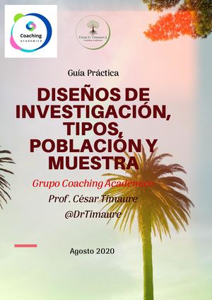 Diseño De Investigación,tipos, Población Y Muestra
