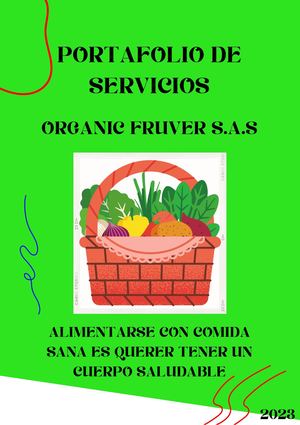 Portafolio De Servicios Organic Fruver S A S