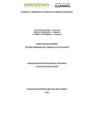 Actividad Del Eje 4 Seminario Curriculo Y Evaluación