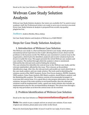 Webvan Case Study Solution Analysis