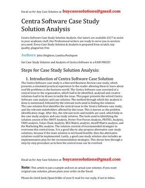 Calaméo - Centra Software Case Study Solution Analysis