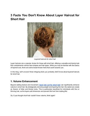 3 Facts You Don't Know About Layer Haircut For Short Hair