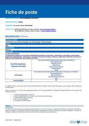 Fiche De Poste Ide Hc Nuit Juillet 2020