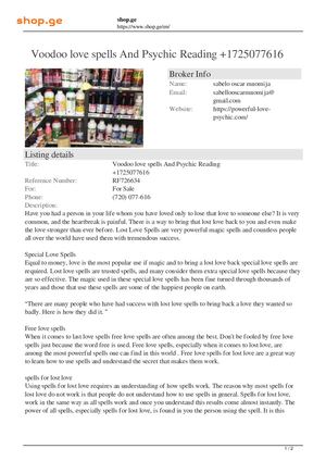 Voodoo Love Spells And Psychic Reading +17205077616