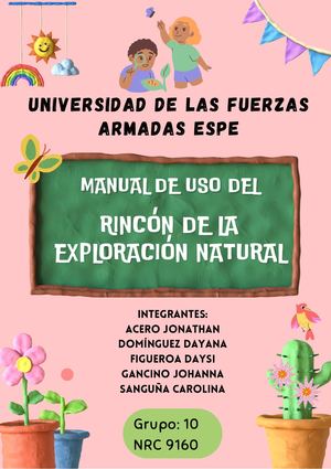 Manual de uso del Rincón de Exploración Natural