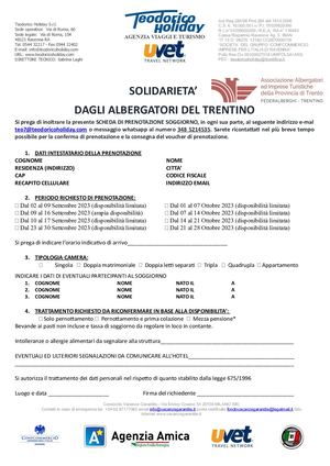 Scheda Di Prenotazione