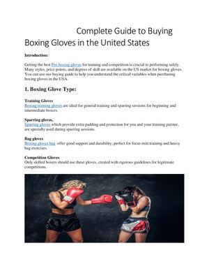 How To Buy Boxing Gloves