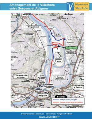 La ViaRhôna entre Sorgues et Avignon